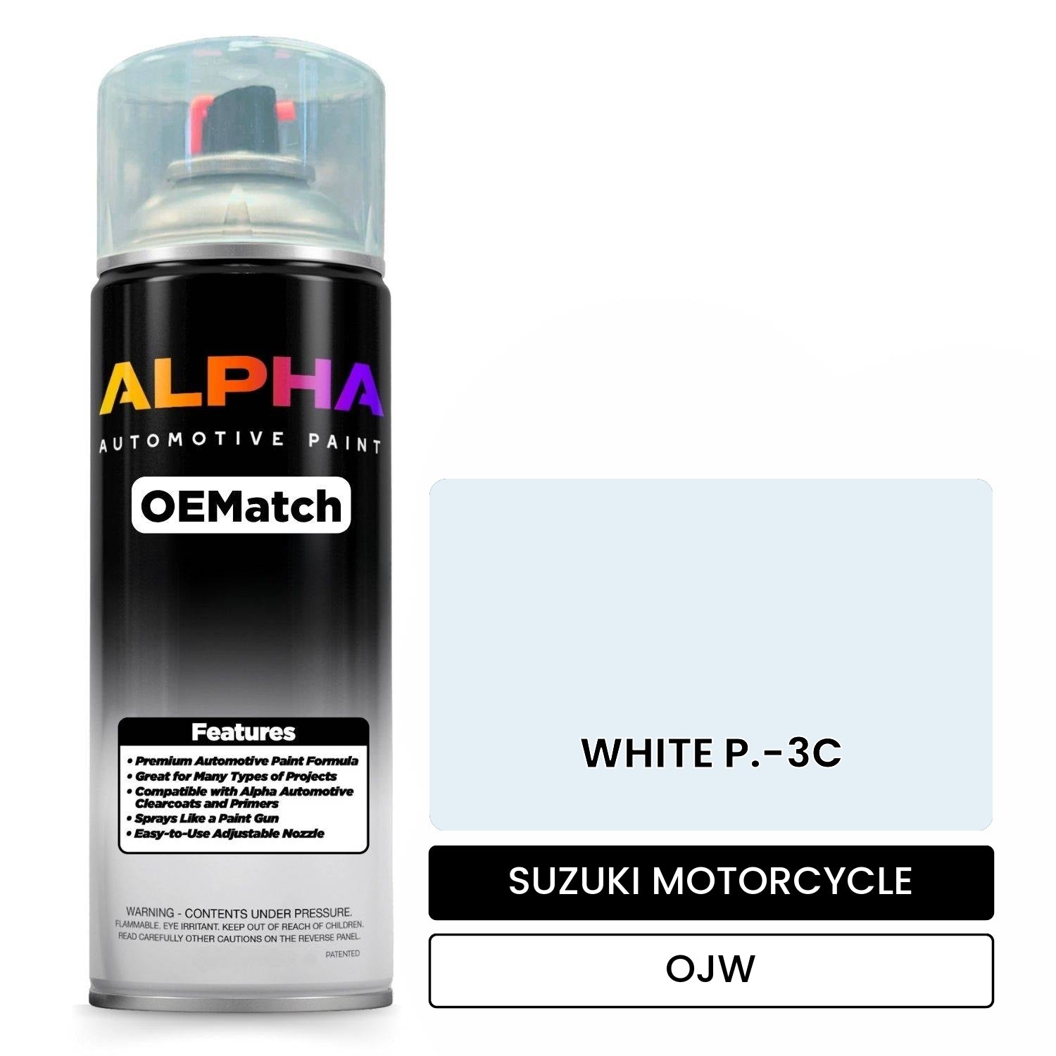 SUZUKI MOTORCYCLE WHITE P.-3C OJW OEMatch Spraycan