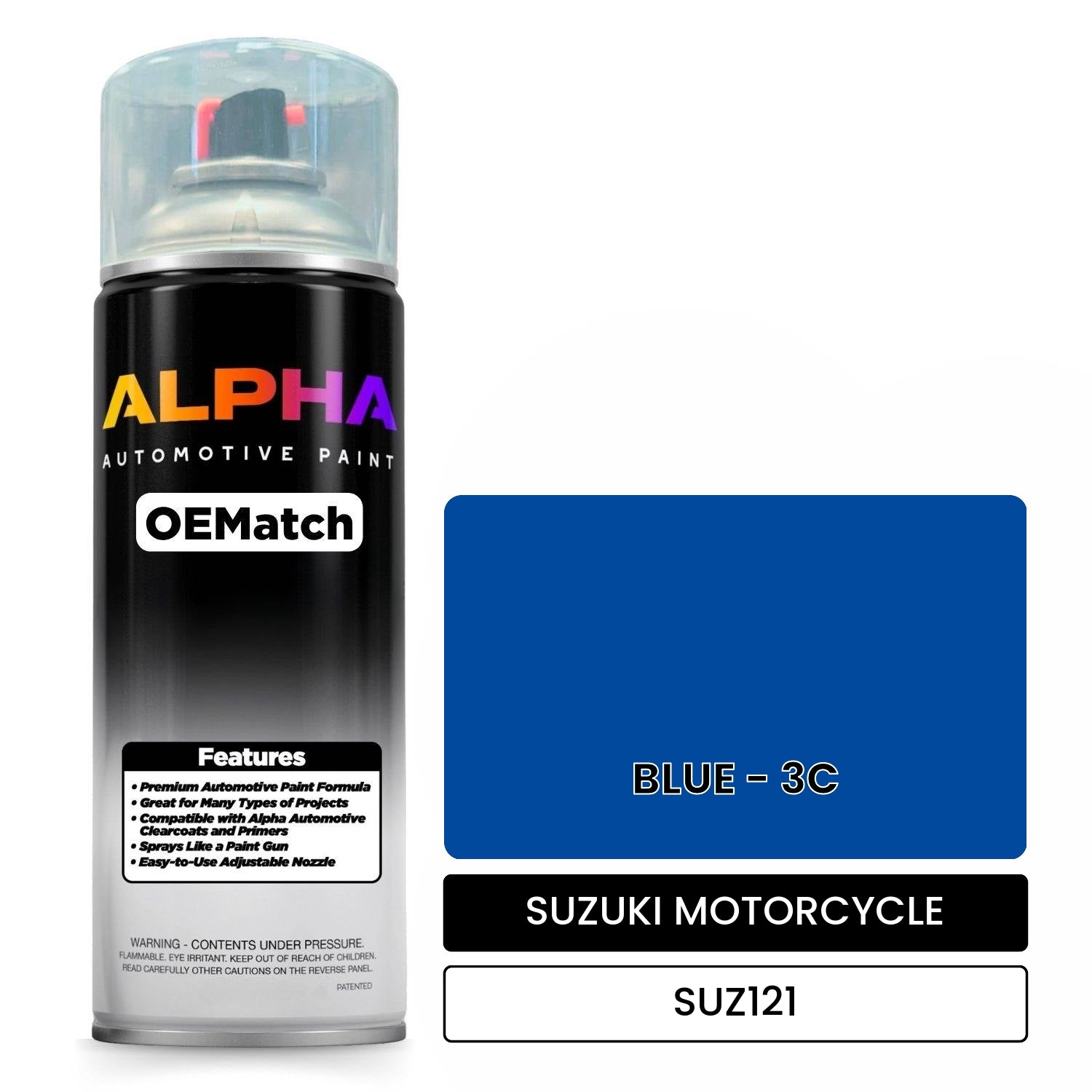 SUZUKI MOTORCYCLE BLUE - 3C SUZ121 OEMatch Spraycan