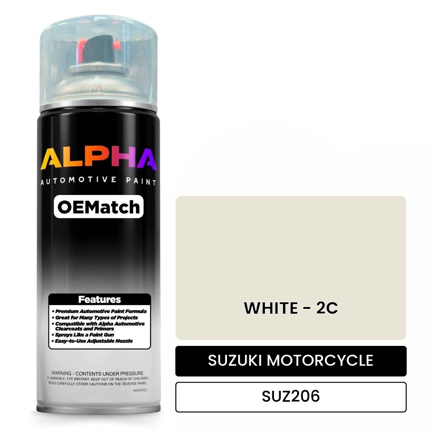 SUZUKI MOTORCYCLE WHITE - 2C SUZ206 OEMatch Spraycan