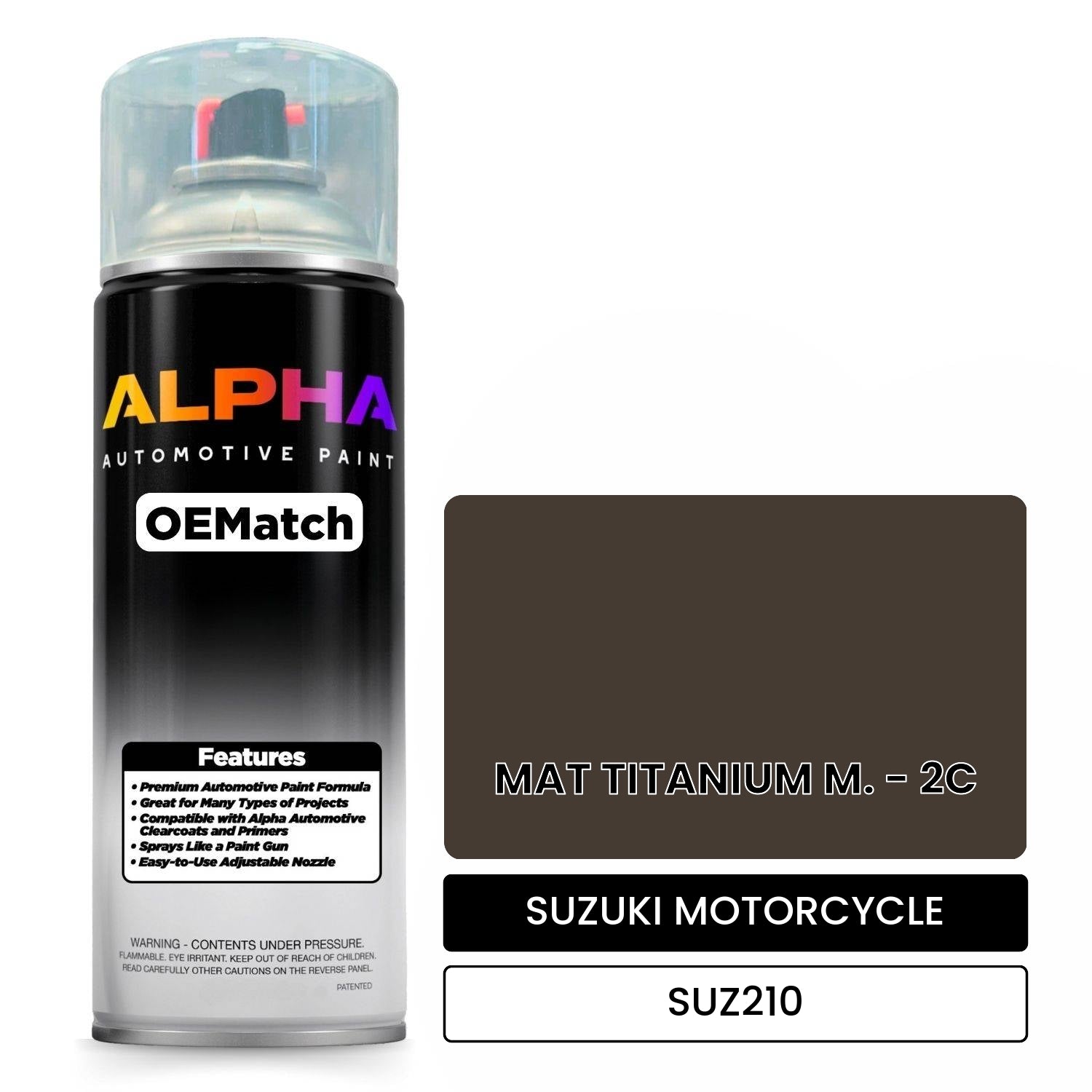 SUZUKI MOTORCYCLE MAT TITANIUM M. - 2C SUZ210 OEMatch Spraycan