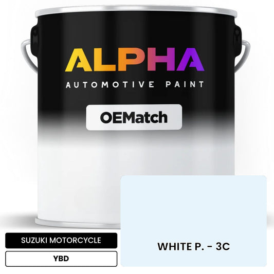 SUZUKI MOTORCYCLE WHITE P. - 3C YBD OEMatch Basecoat