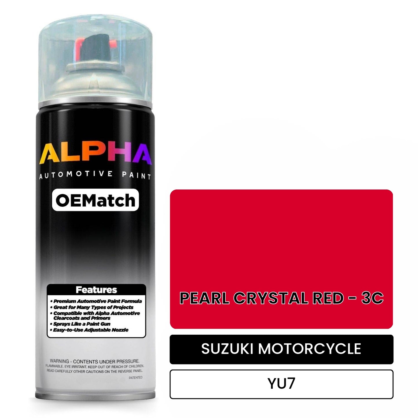 SUZUKI MOTORCYCLE PEARL CRYSTAL RED - 3C YU7 OEMatch Spraycan