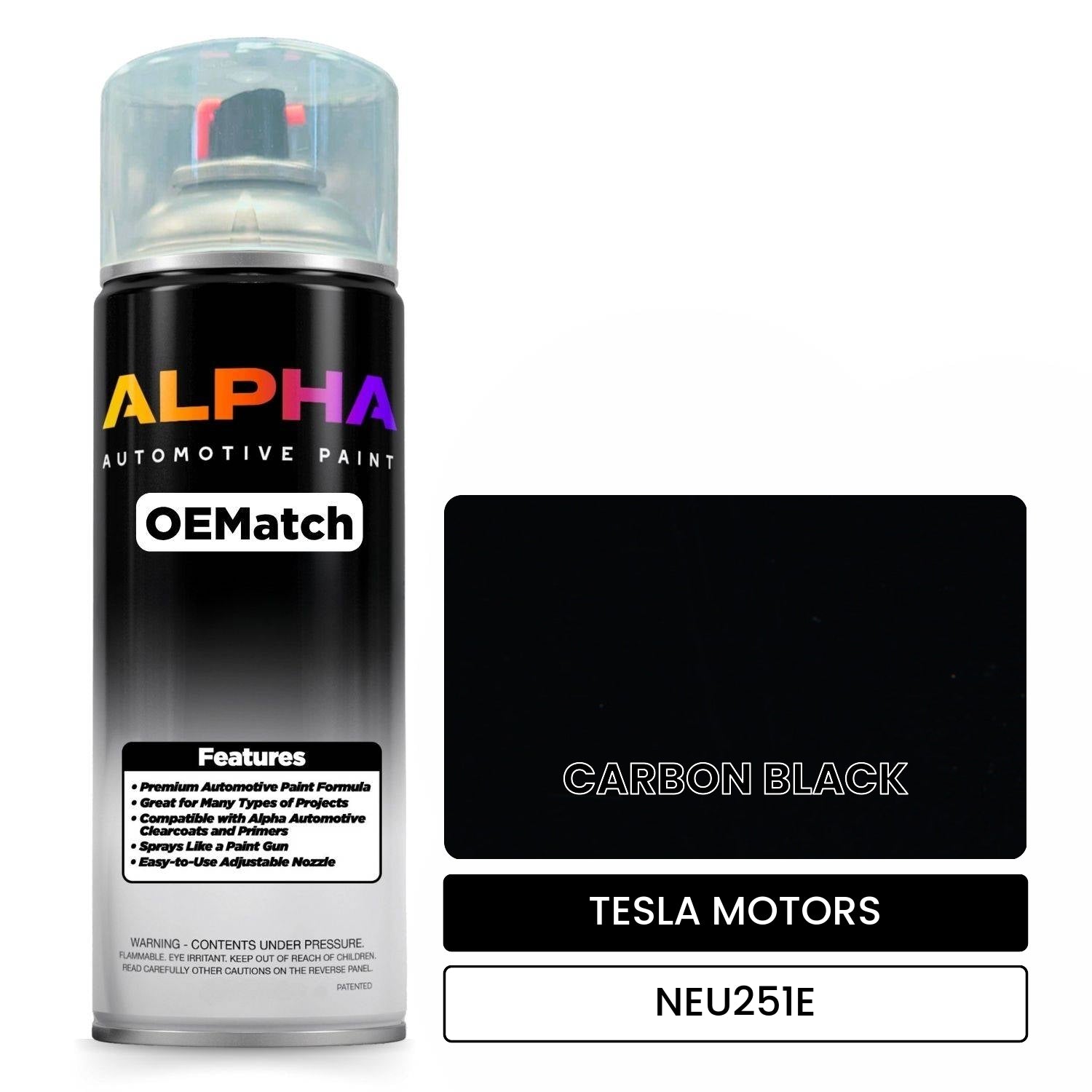 TESLA MOTORS CARBON BLACK NEU251E OEMatch Spraycan