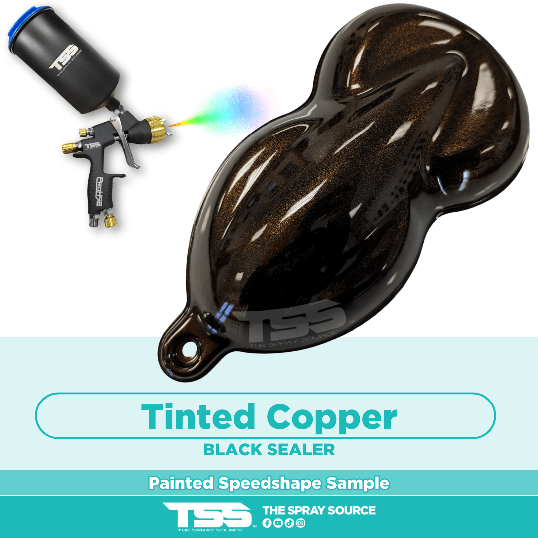 Tinted Copper Pre-Sprayed Speedshape Paint Sample (Black Ground Coat) - The Spray Source - Alpha Pigments