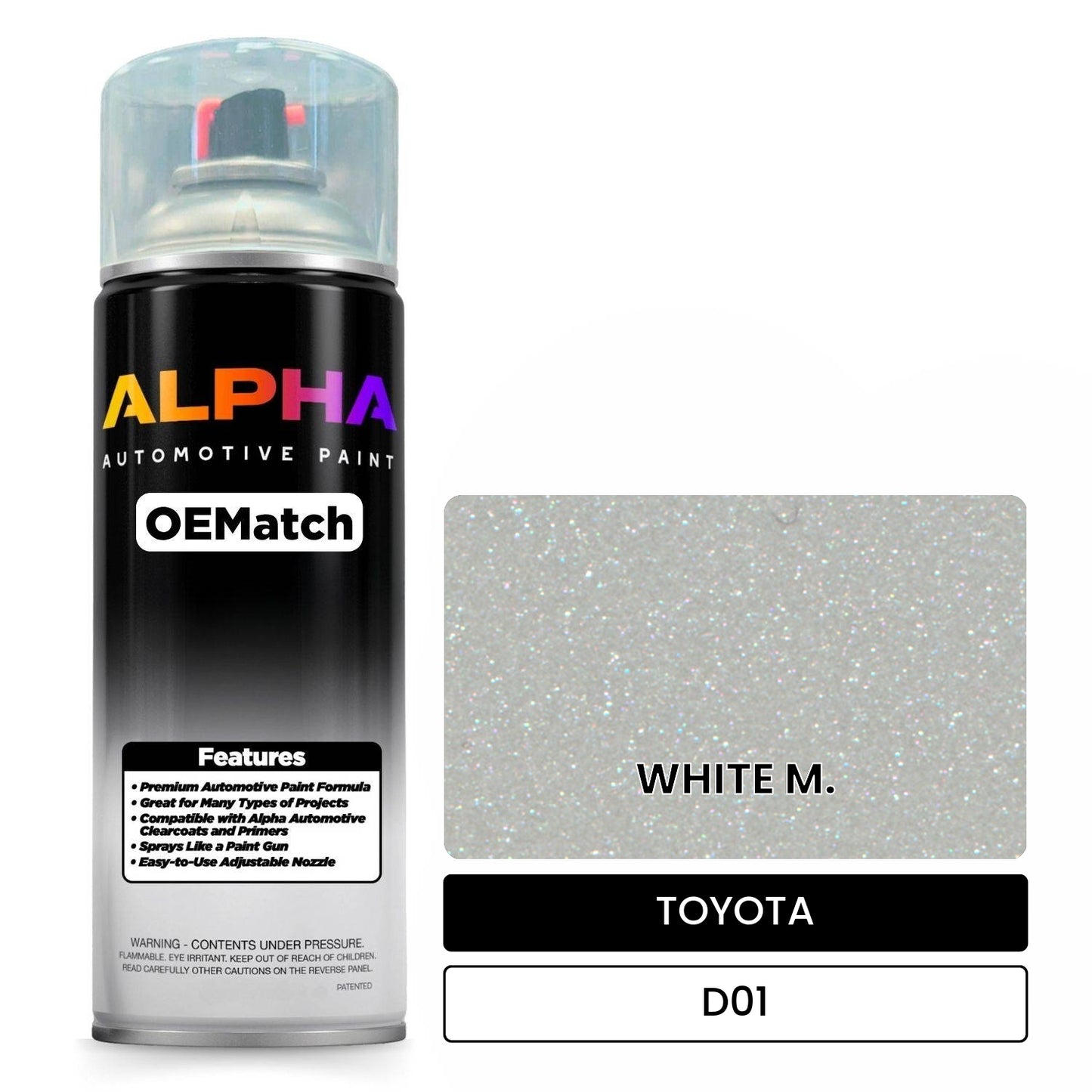TOYOTA WHITE M. D01 OEMatch Spraycan
