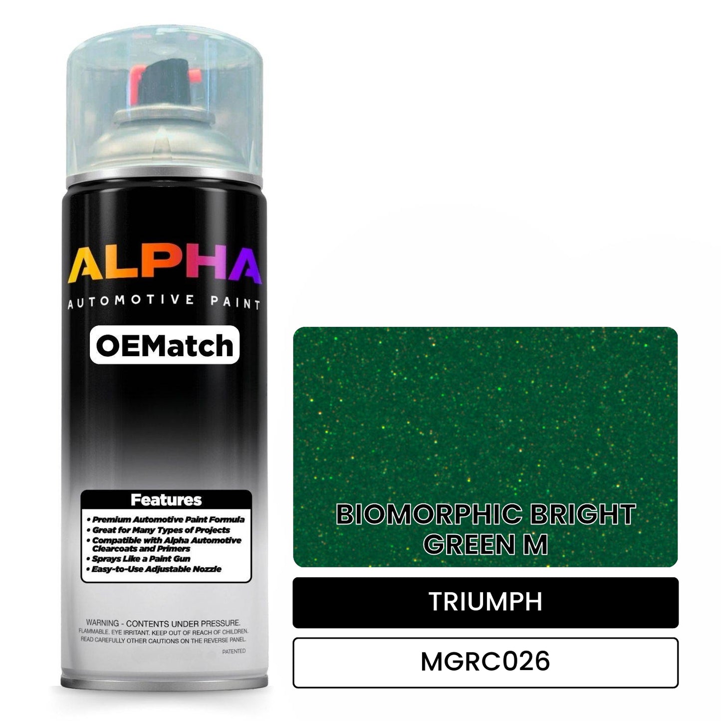TRIUMPH BIOMORPHIC BRIGHT GREEN M MGRC026 OEMatch Spraycan