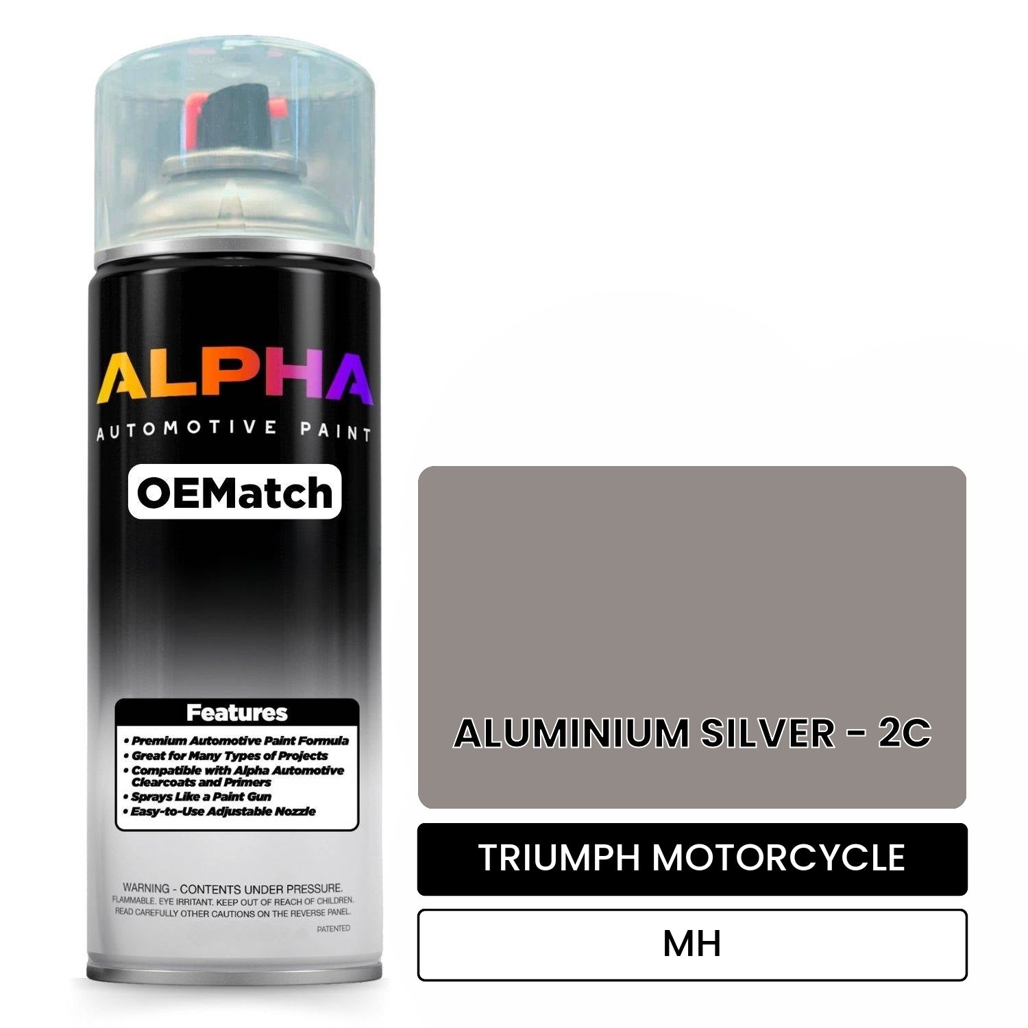 TRIUMPH MOTORCYCLE ALUMINIUM SILVER - 2C MH OEMatch Spraycan