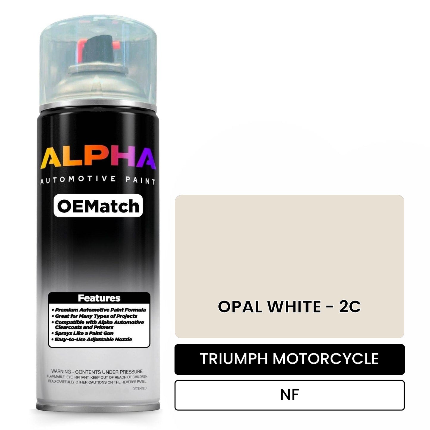 TRIUMPH MOTORCYCLE OPAL WHITE - 2C NF OEMatch Spraycan