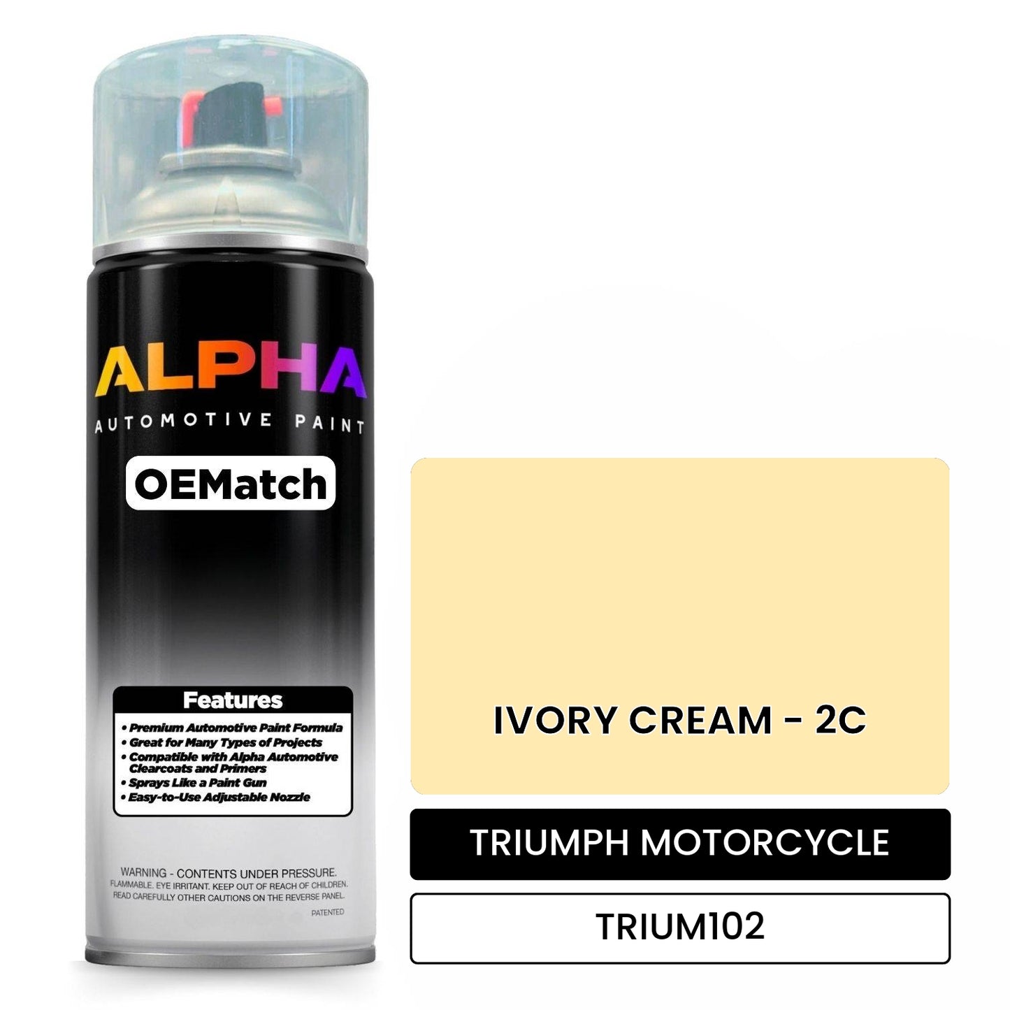 TRIUMPH MOTORCYCLE IVORY CREAM - 2C TRIUM102 OEMatch Spraycan