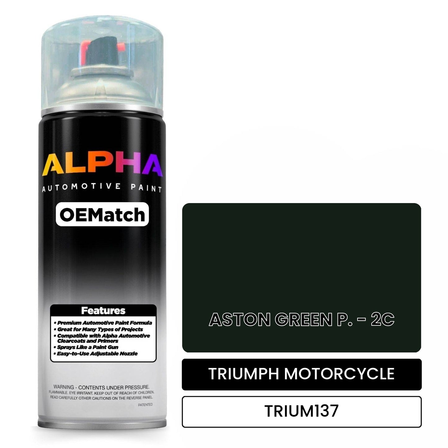 TRIUMPH MOTORCYCLE ASTON GREEN P. - 2C TRIUM137 OEMatch Spraycan