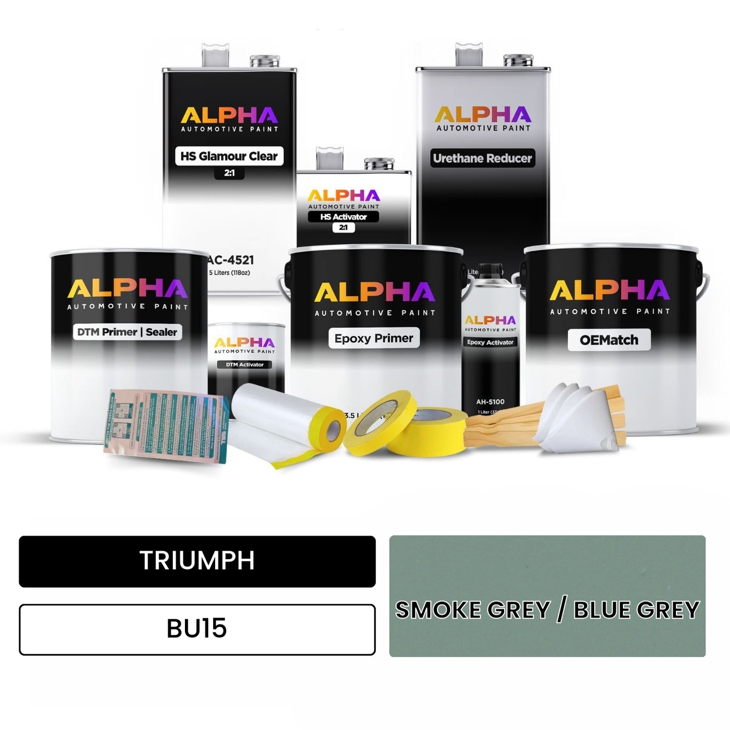 TRIUMPH SMOKE GREY / BLUE GREY BU15 OEMatch Vehicle Paint Kit