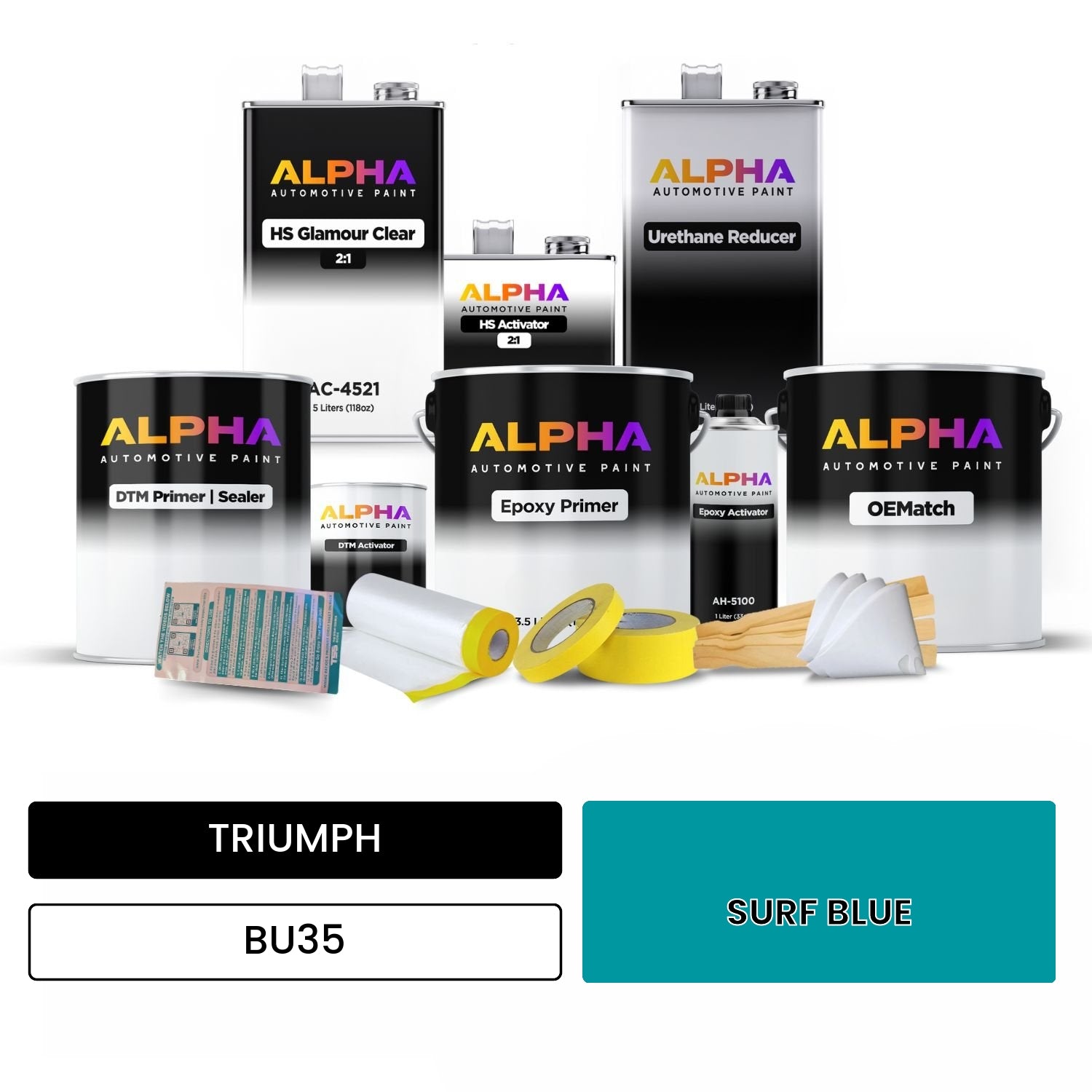 TRIUMPH SURF BLUE BU35 OEMatch Vehicle Paint Kit