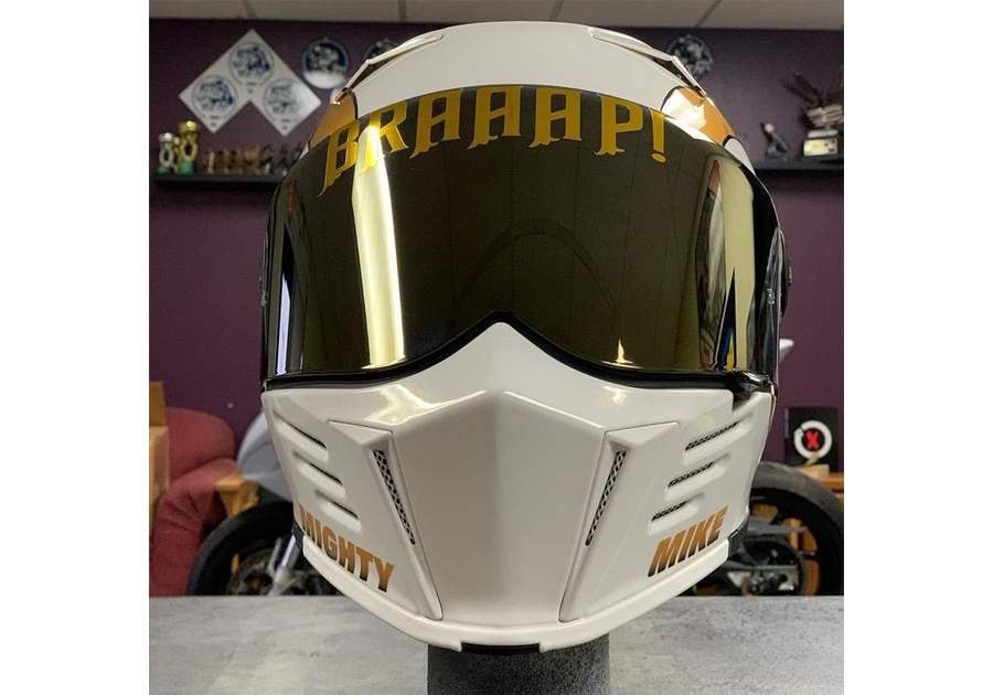 Custom Helmet in Diamond Gold
