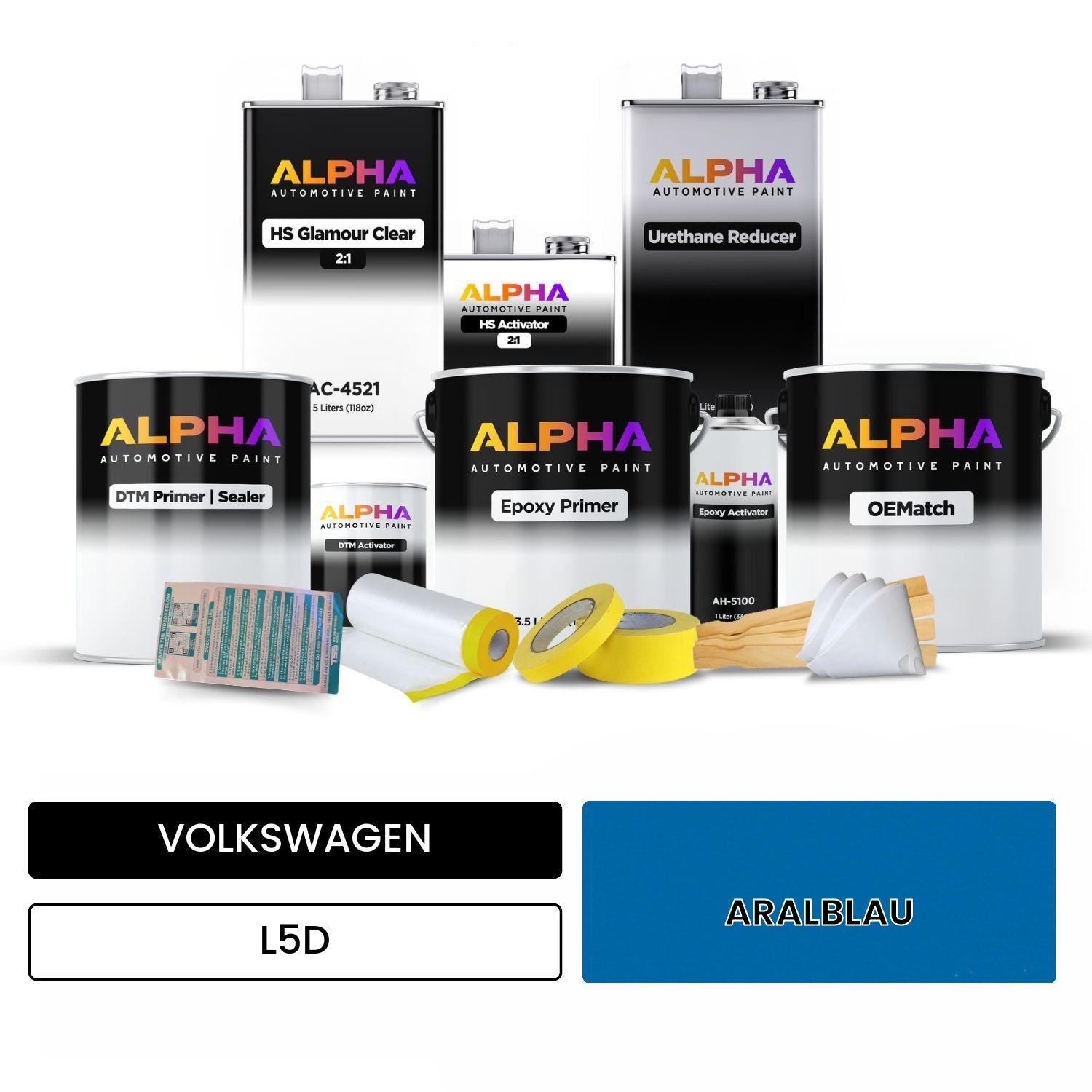 VOLKSWAGEN Aral Blue L5D OEMatch Vehicle Paint Kit
