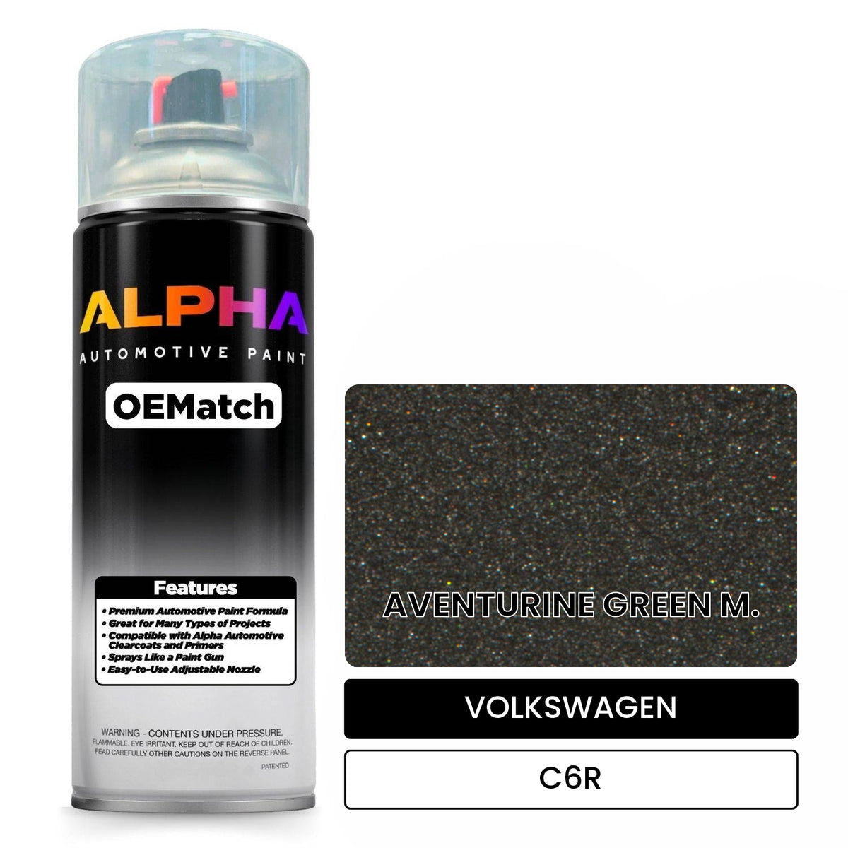 VOLKSWAGEN Aventurine Green Metallic C6R OEMatch Spraycan
