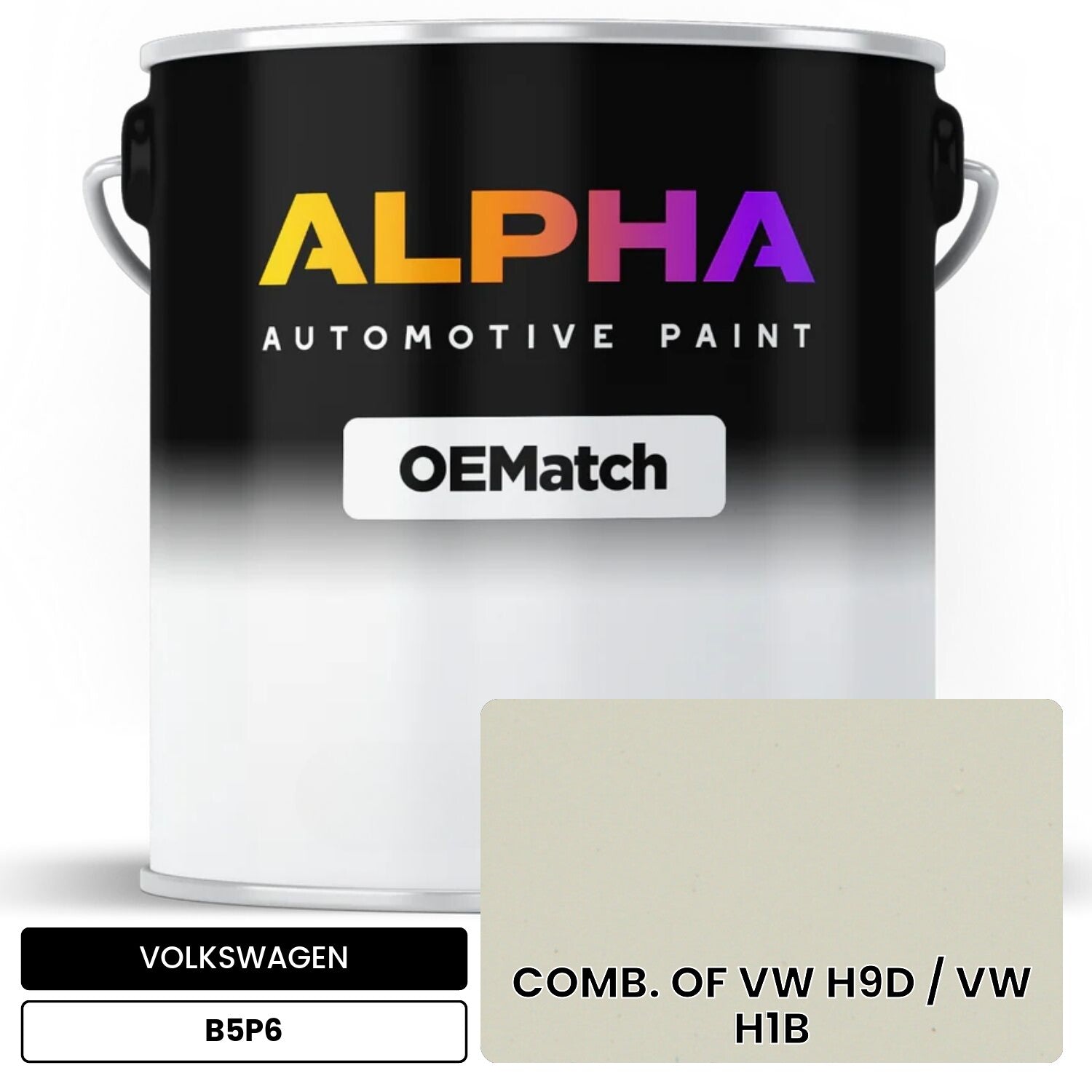 VOLKSWAGEN Black / White B5P6 OEMatch Basecoat