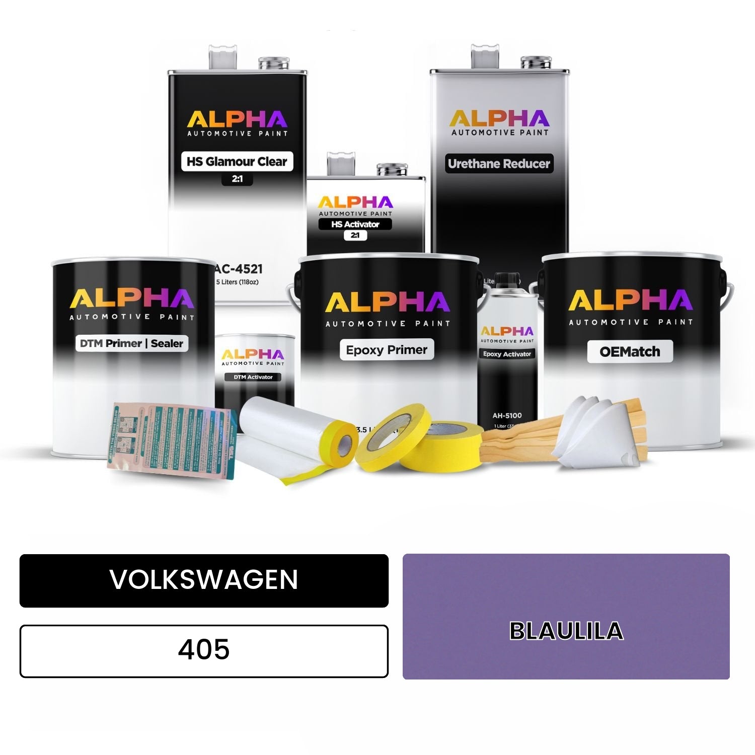 VOLKSWAGEN Blue Violet 405 OEMatch Vehicle Paint Kit