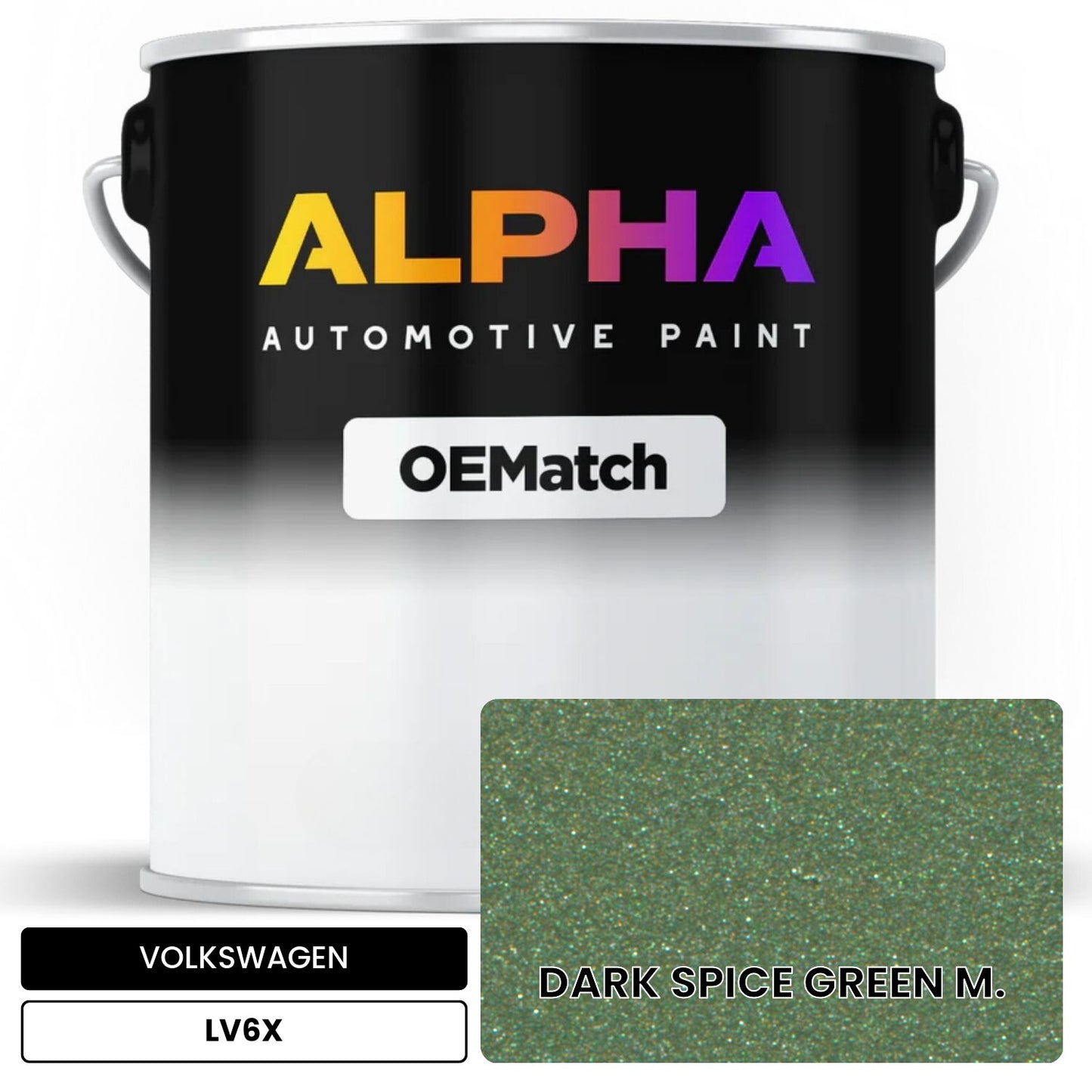 VOLKSWAGEN Dark Spice Green Metallic LV6X OEMatch Basecoat
