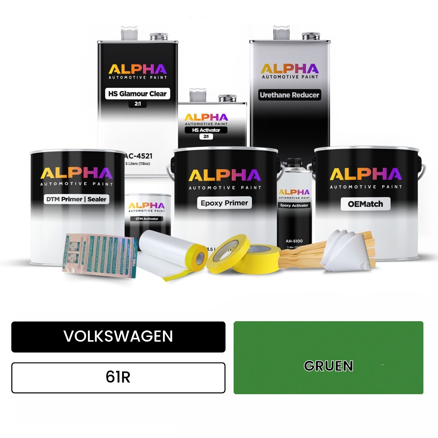VOLKSWAGEN Green 61R OEMatch Vehicle Paint Kit