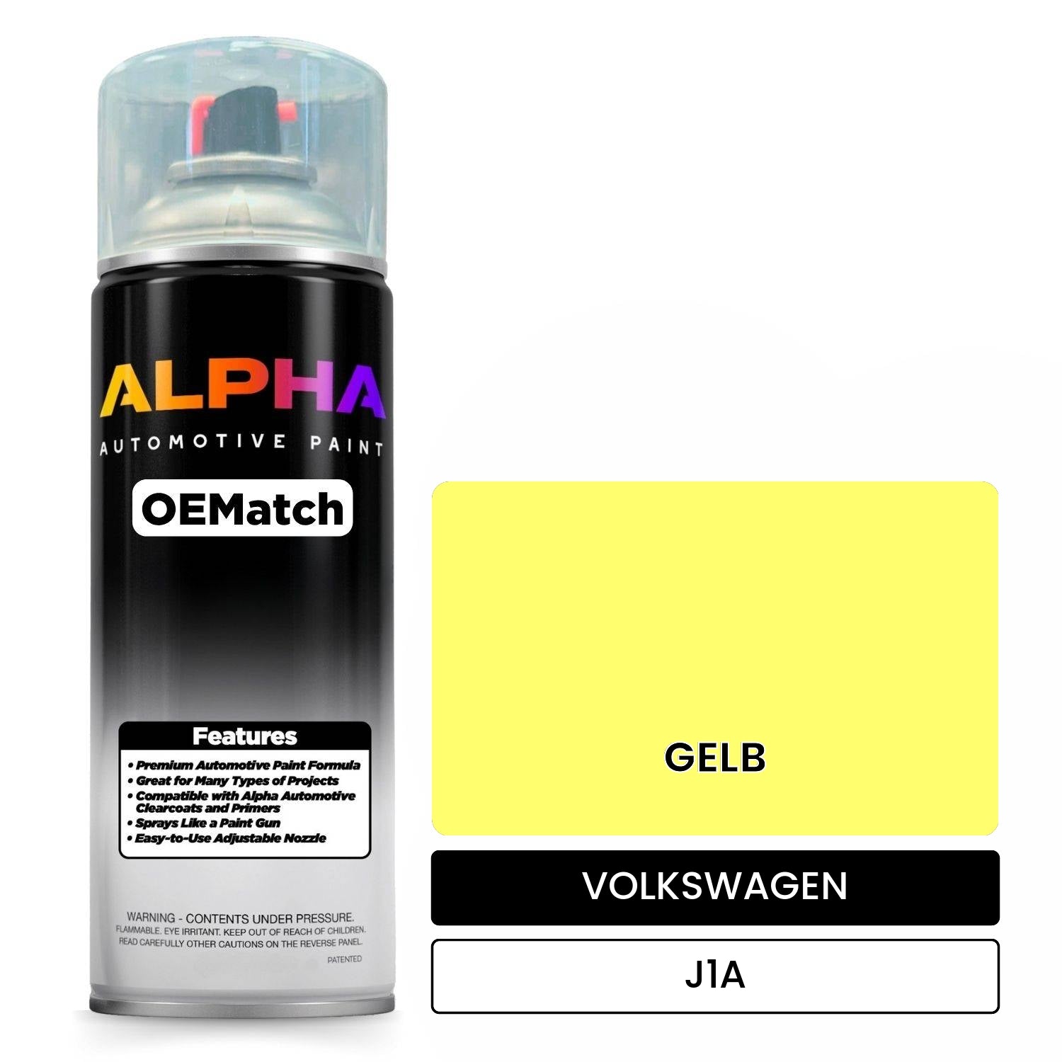 VOLKSWAGEN Yellow J1A OEMatch Spraycan