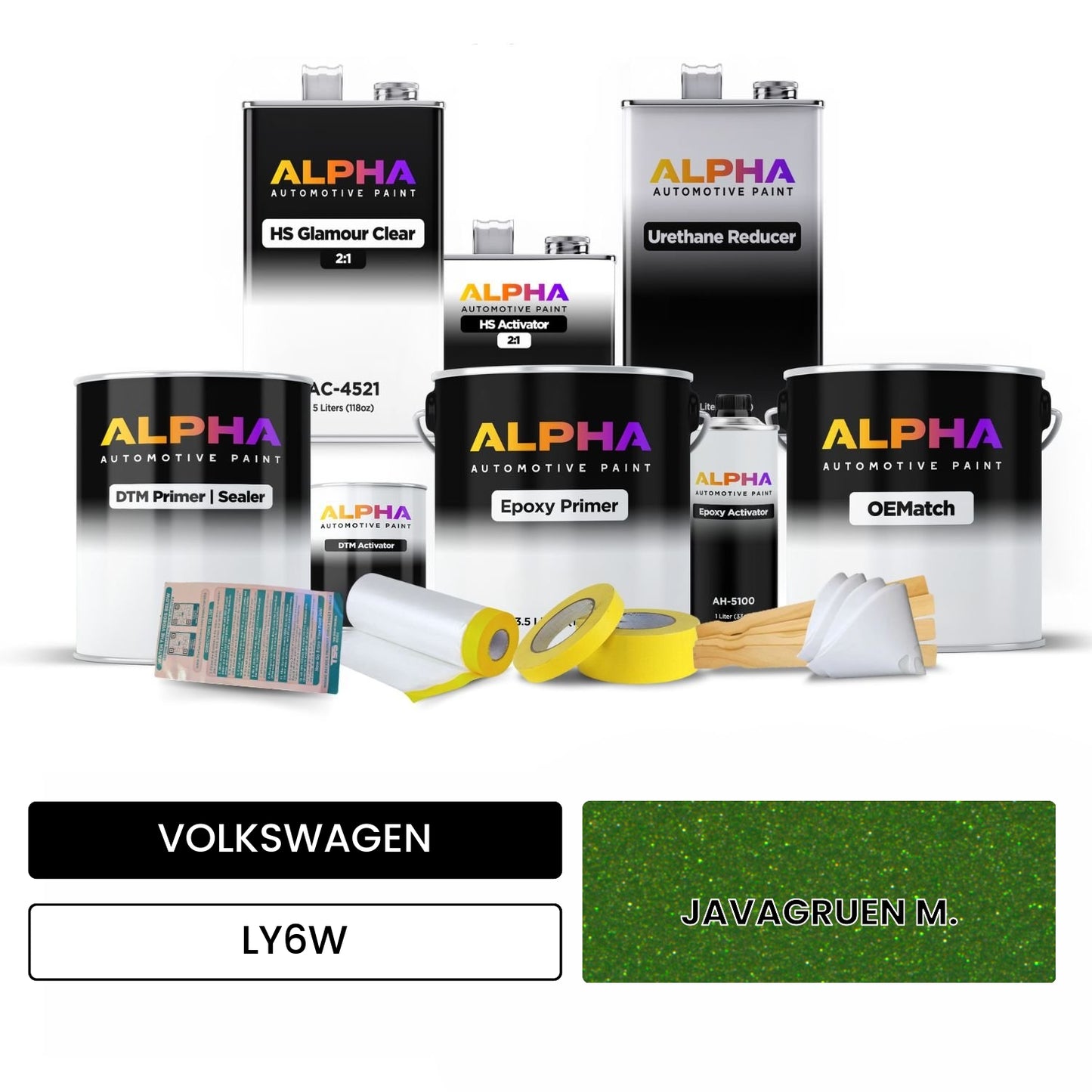 VOLKSWAGEN Java Green Metallic LY6W OEMatch Vehicle Paint Kit