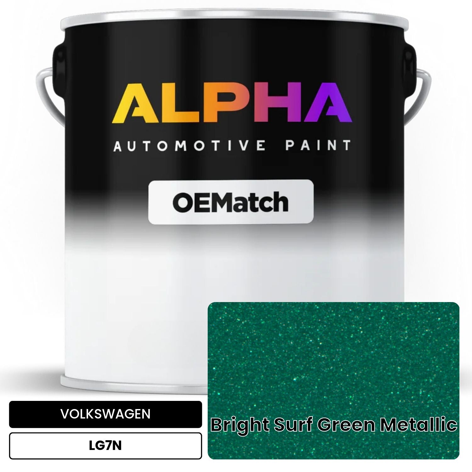 VOLKSWAGEN Bright Surf Green Metallic LG7N OEMatch Basecoat