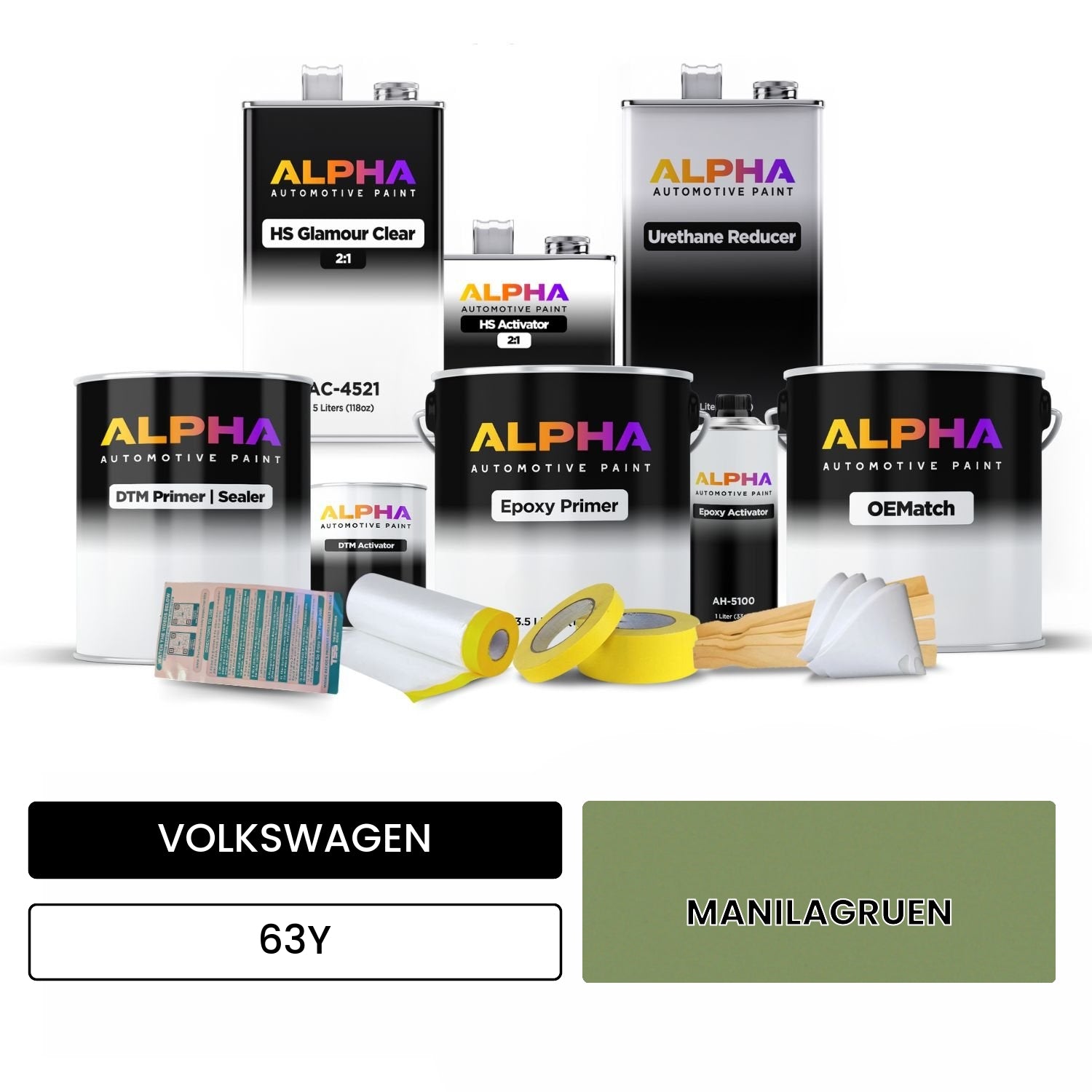 VOLKSWAGEN Manila Green 63Y OEMatch Vehicle Paint Kit