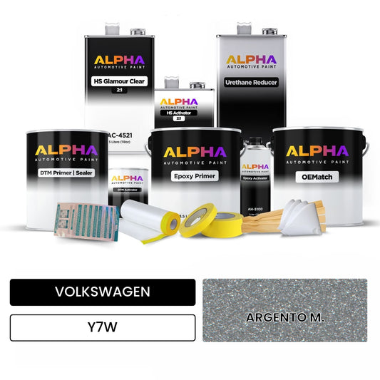VOLKSWAGEN Mercury Silver Metallic Y7W OEMatch Vehicle Paint Kit