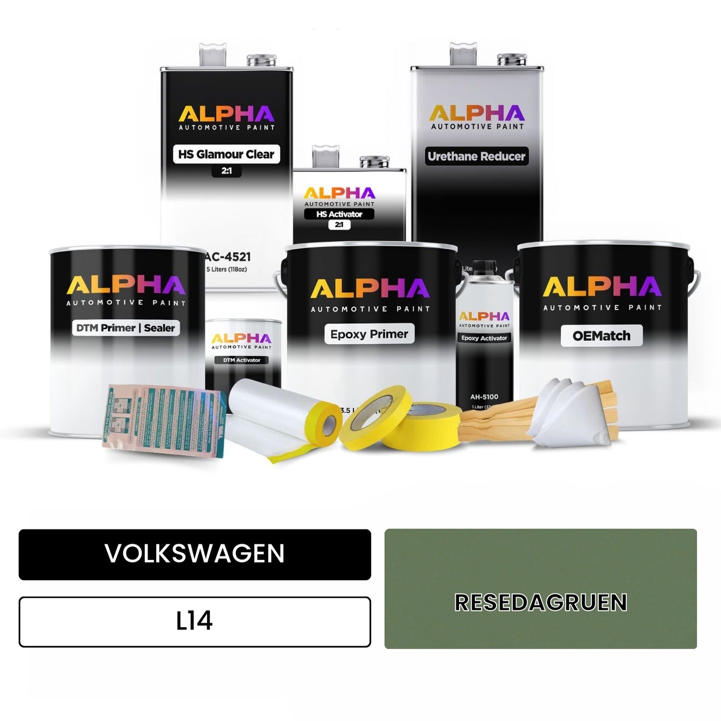 VOLKSWAGEN Mignonette Grey L14 OEMatch Vehicle Paint Kit