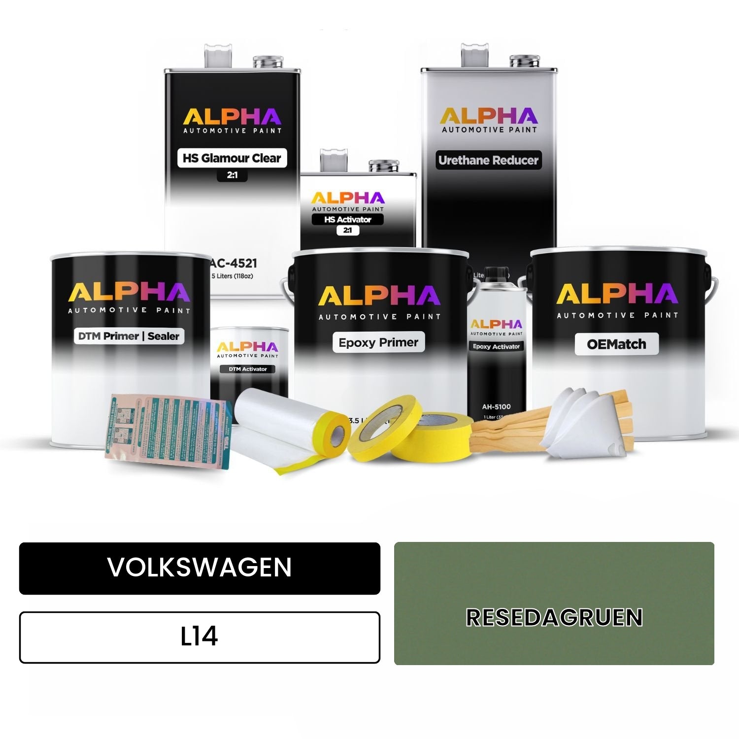 VOLKSWAGEN Mignonette Grey L14 OEMatch Vehicle Paint Kit
