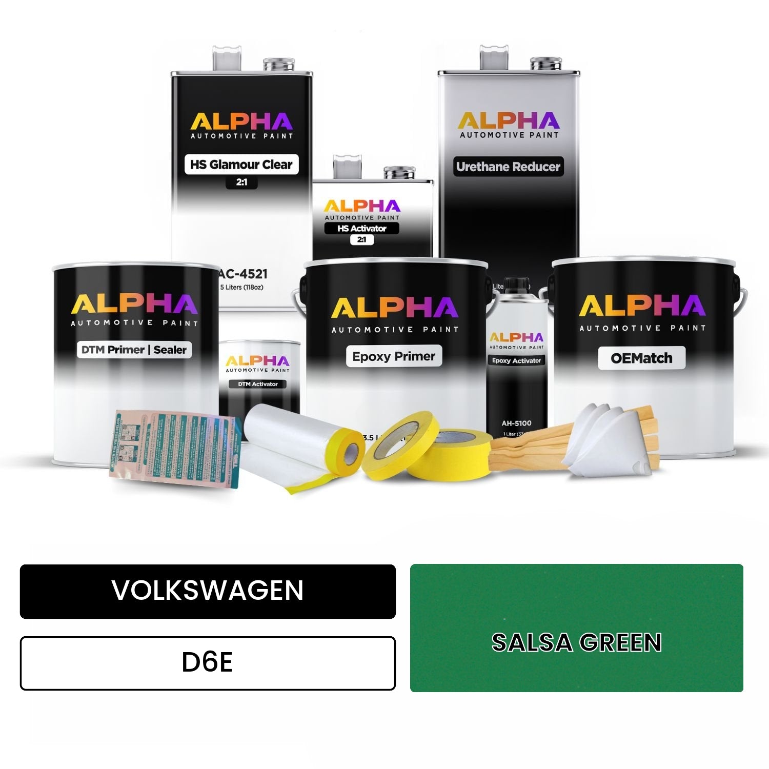 VOLKSWAGEN Salsa Green D6E OEMatch Vehicle Paint Kit