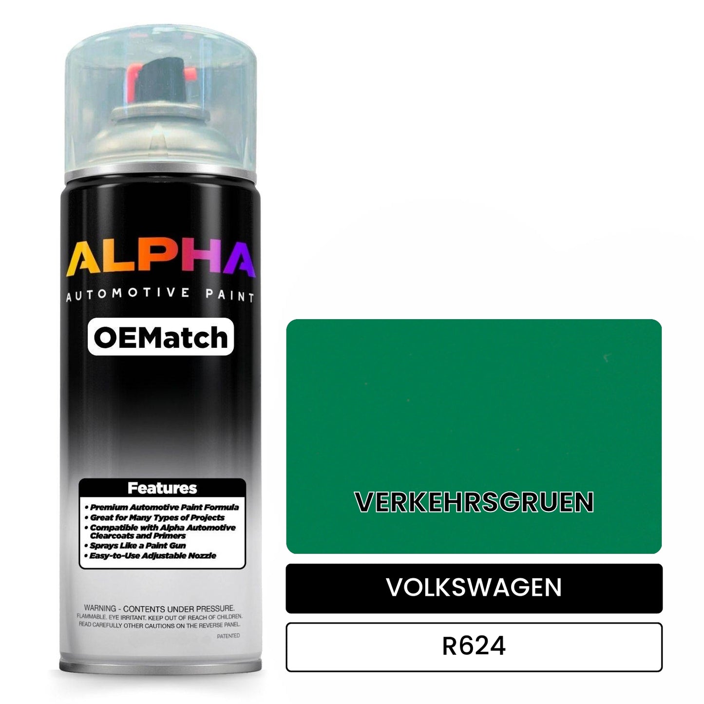 VOLKSWAGEN Traffic Green R624 OEMatch Spraycan