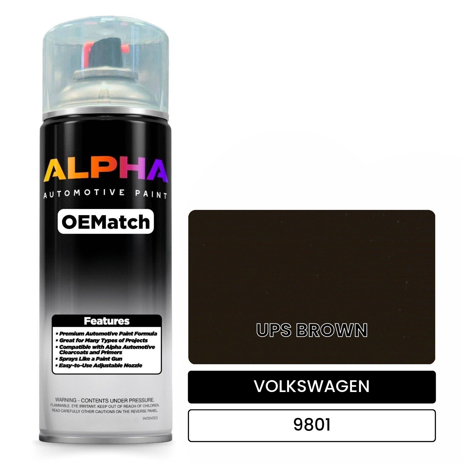 VOLKSWAGEN UPS Brown 9801 OEMatch Spraycan