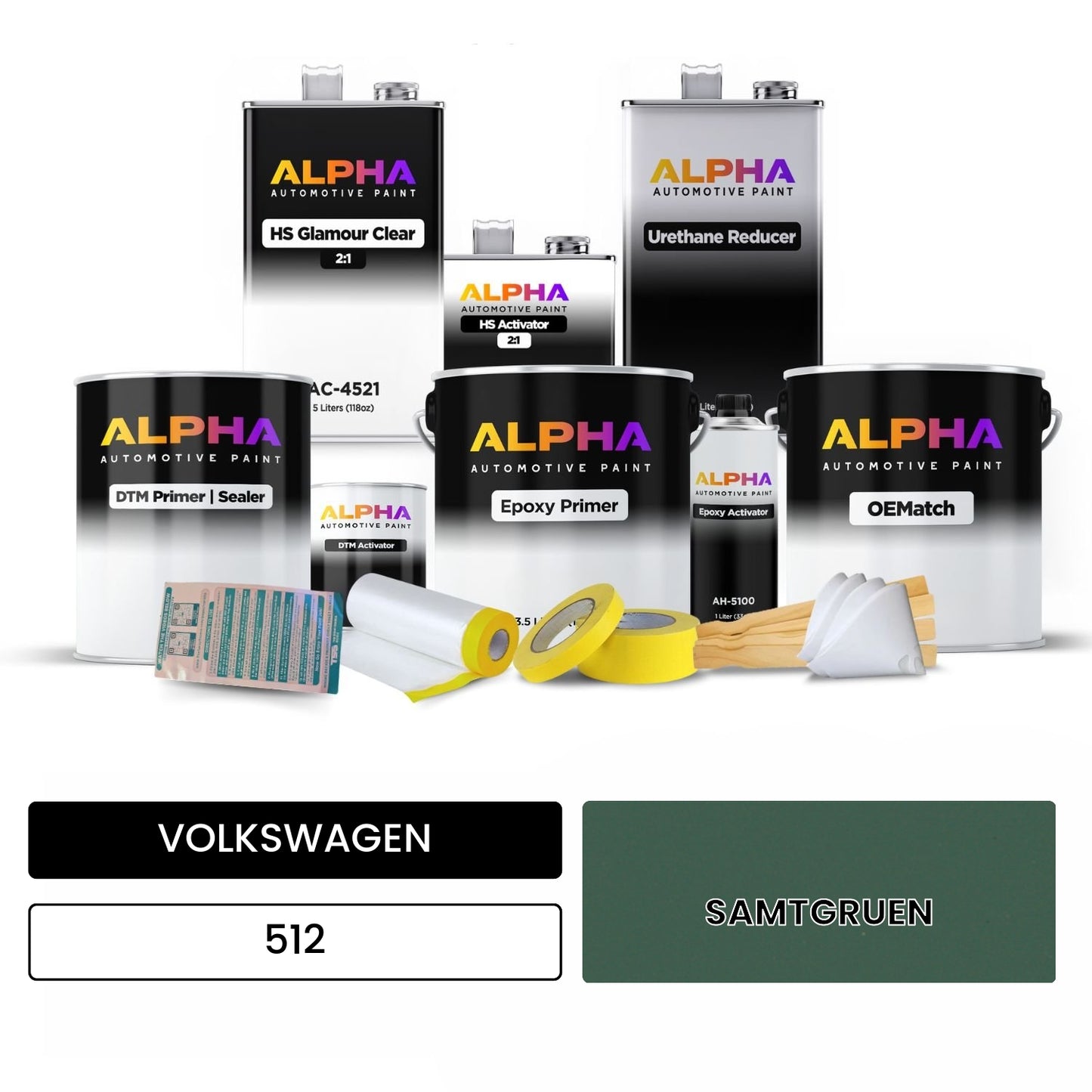 VOLKSWAGEN Velvet Green 512 OEMatch Vehicle Paint Kit