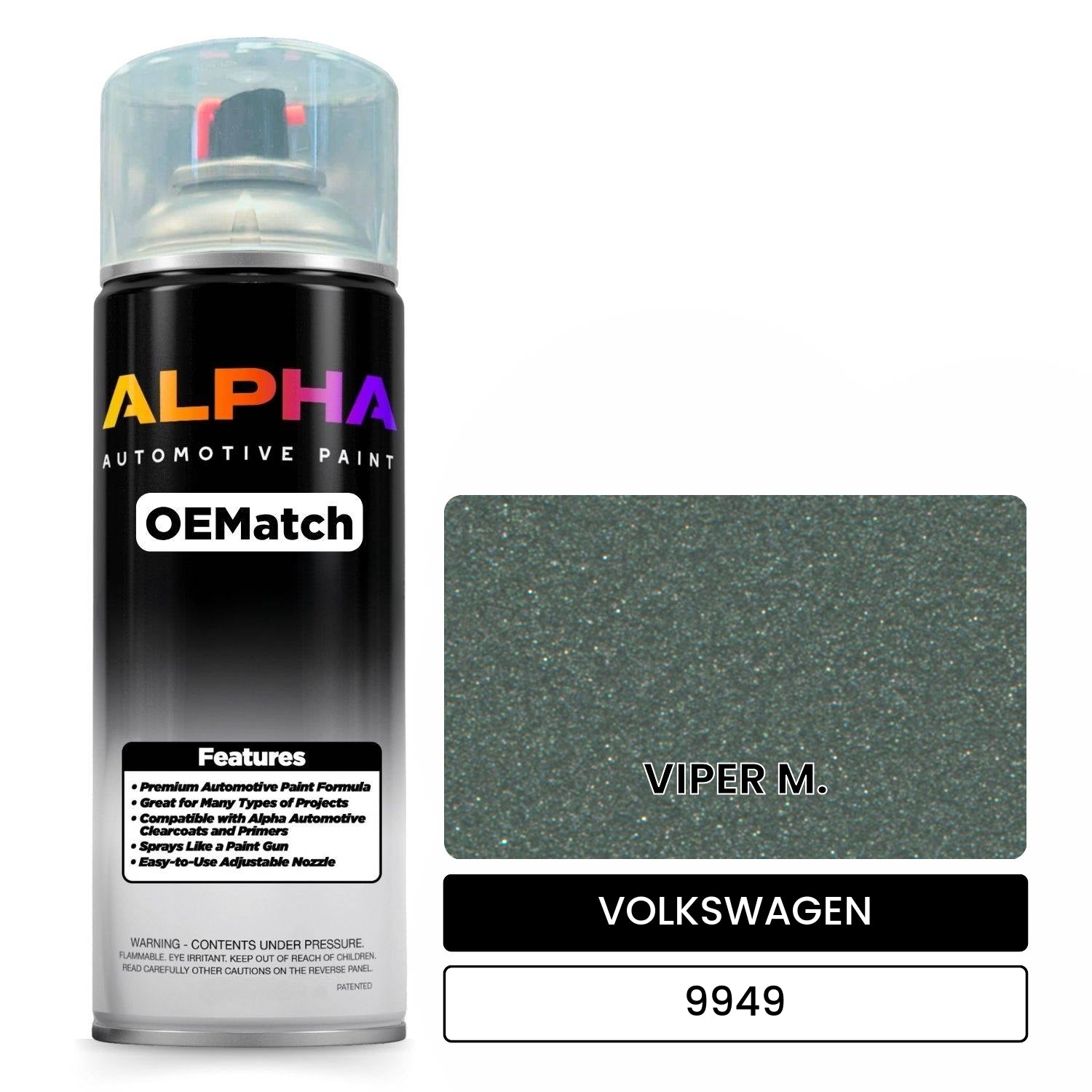 VOLKSWAGEN Viper Green 9949 OEMatch Spraycan