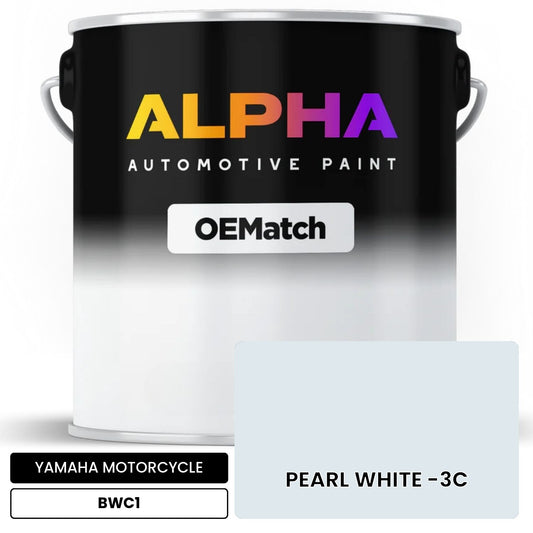 YAMAHA MOTORCYCLE PEARL WHITE -3C BWC1 OEMatch Basecoat