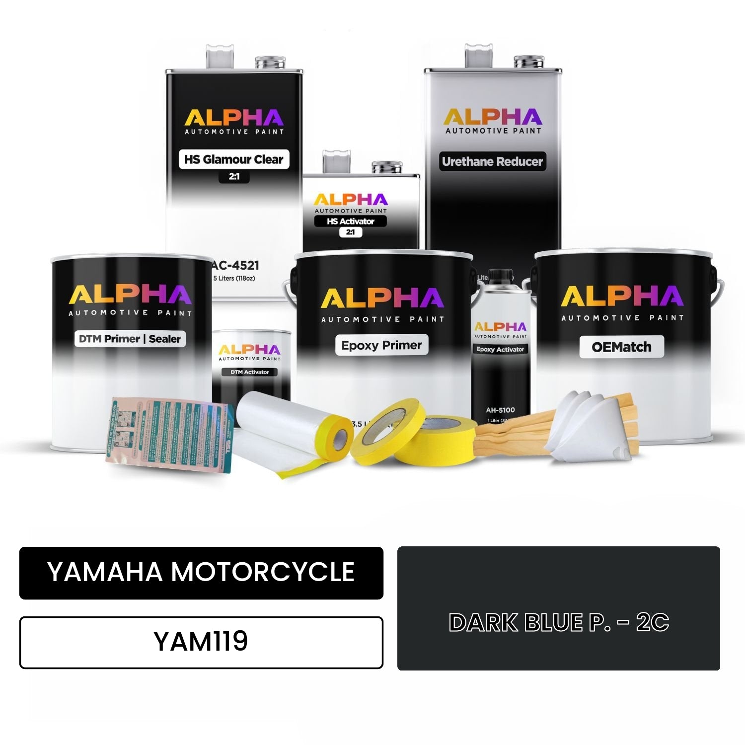 YAMAHA MOTORCYCLE DARK BLUE P. - 2C YAM119 OEMatch Vehicle Paint Kit