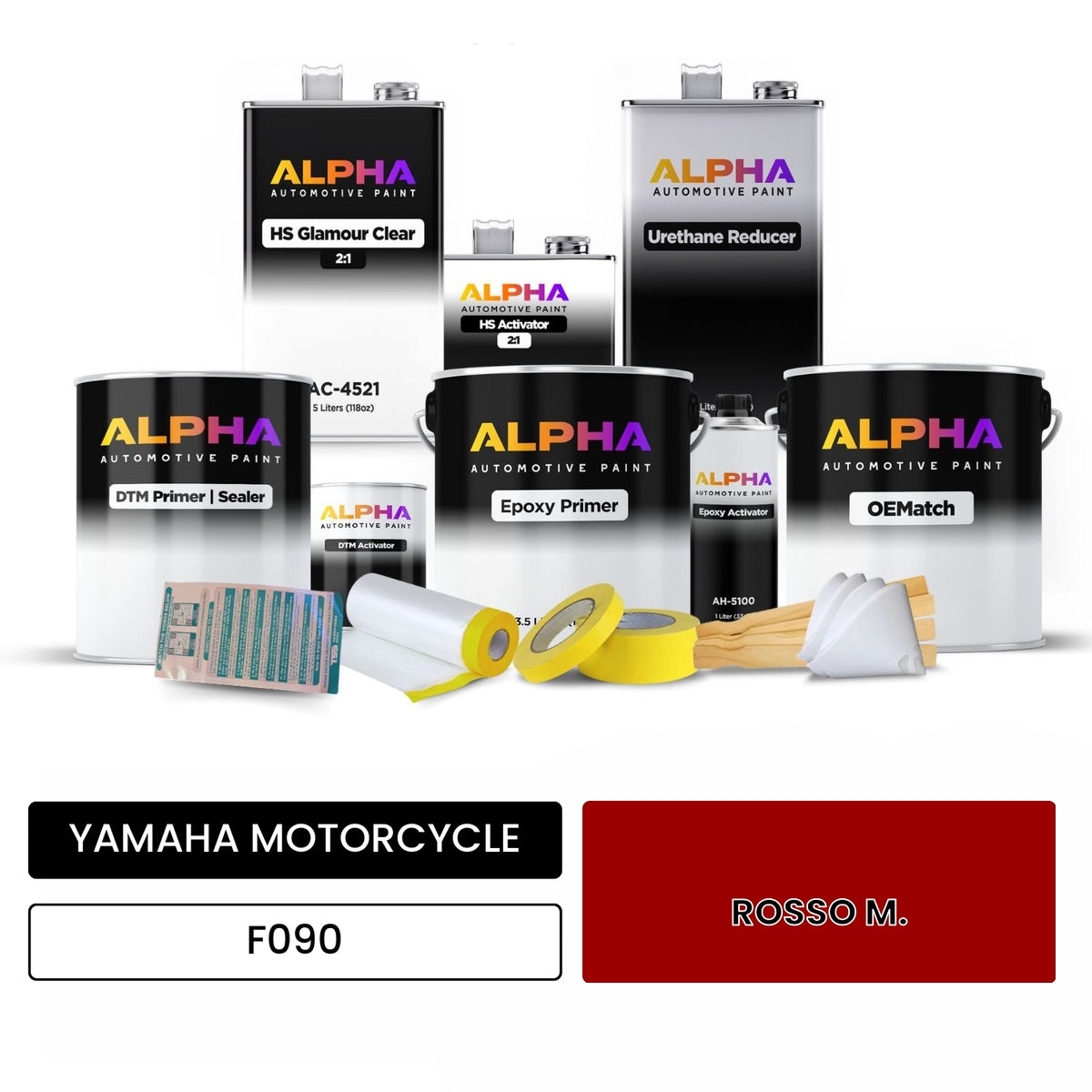 YAMAHA MOTORCYCLE ROSSO M. F090 OEMatch Vehicle Paint Kit