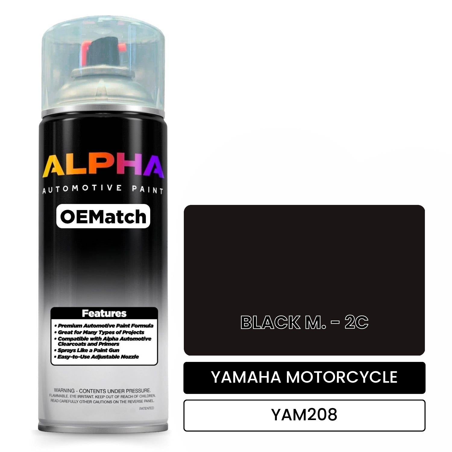 YAMAHA MOTORCYCLE BLACK M. - 2C YAM208 OEMatch Spraycan