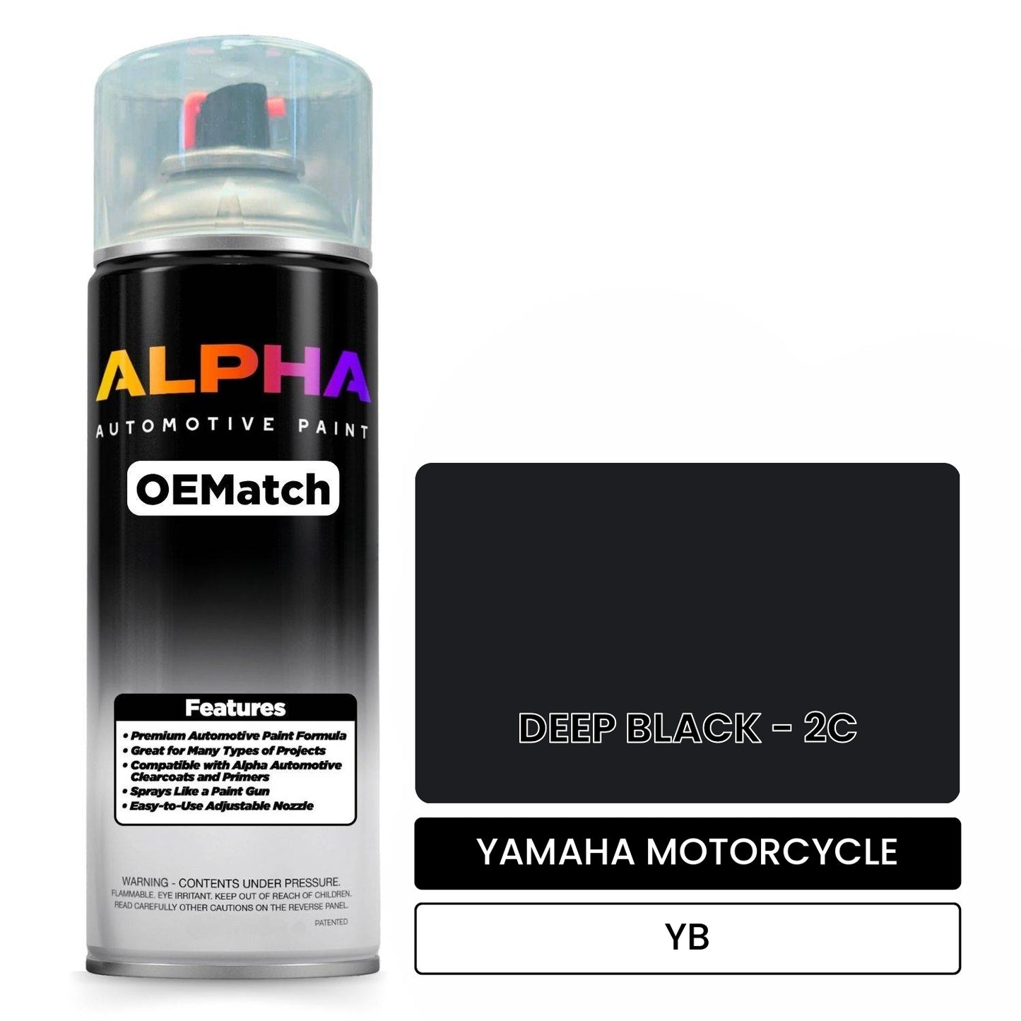 YAMAHA MOTORCYCLE DEEP BLACK - 2C YB OEMatch Spraycan